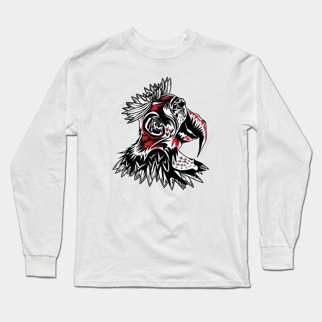 Monkey parrot Long Sleeve T-Shirt by kamilowanydesign